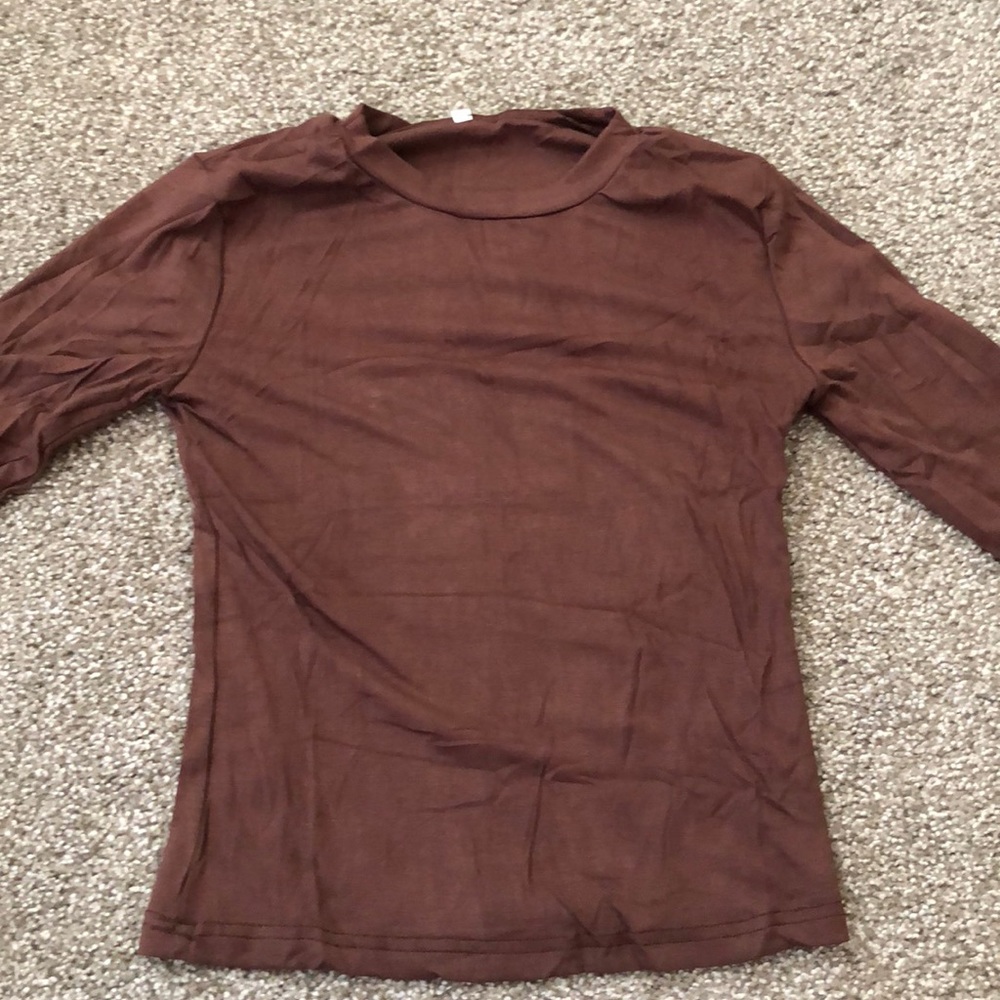 long sleeve brown top